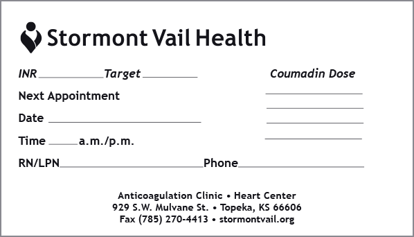 F0403_Angticoagulation Clinic Appt Cards Mulvane St SV 6-25-26