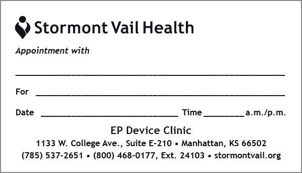 F0461 SV Manhattan Appt Card EP Device Clinic 6-25-26